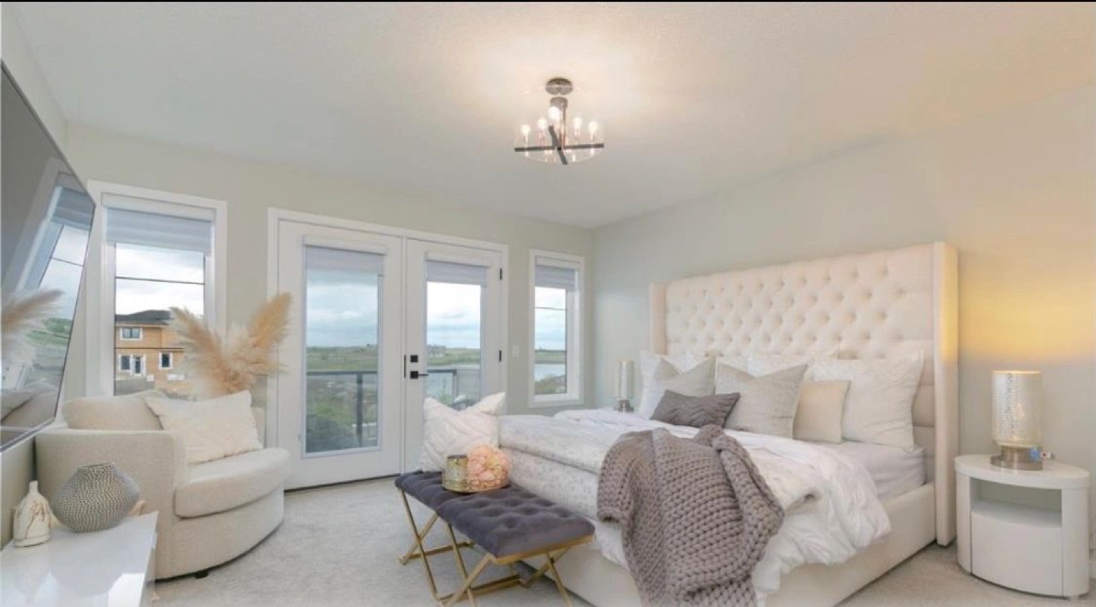 Primary bedroom staged by First Glance Home Staging